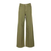 Wide Trousers Roy Roger's , Green , Dames