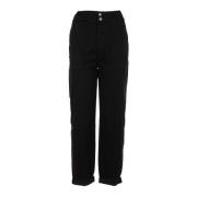 Straight Trousers Reiko , Black , Dames