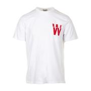Geborduurd Logo T-shirt Wit Woolrich , White , Heren