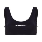 Blauwe Logo Elastische Top Jil Sander , Blue , Dames