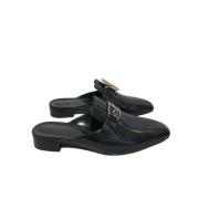 Pre-owned Leather sandals Hermès Vintage , Black , Dames