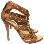 Pre-owned Leather sandals Giuseppe Zanotti Pre-owned , Brown , Dames