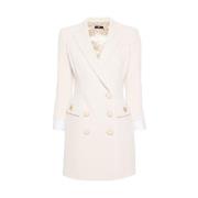 Double-Breasted Coats Elisabetta Franchi , White , Dames