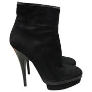 Pre-owned Suede boots Yves Saint Laurent Vintage , Black , Dames