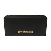 Zwarte portemonnee met rits en munt-/kaartsleuven Love Moschino , Blac...