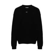 Zwart Sweatshirt met Logo Print Off White , Black , Heren