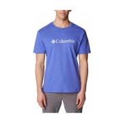Basis Logo Korte Mouw T-shirt Columbia , Blue , Heren