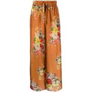 Bloemenprint Broek met Hoge Taille en Wijde Pijpen Zimmermann , Orange...