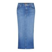 Denim Skirts Mother , Blue , Dames