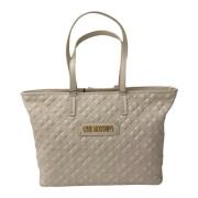 Gewatteerde contrastdetail dameshandtas Love Moschino , Beige , Dames