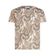 Beige Paisley Print Katoenen T-Shirt Etro , Multicolor , Heren