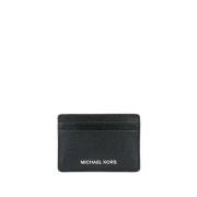 Zwarte lederen portemonnee Michael Kors , Black , Dames