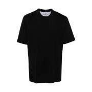 Zwart Katoenen Jersey T-Shirt Brunello Cucinelli , Black , Heren