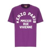 Stijlvolle Paarse Katoenen T-shirt voor Vrouwen Kenzo , Purple , Dames