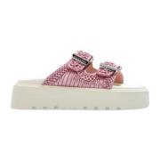 Birky platform slides Casadei , Pink , Dames