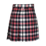 Geruite Geplooide Minirok Thom Browne , Black , Dames