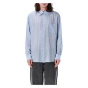 Japanse Gestreepte Shirt Flat Corp Ss24 Our Legacy , Blue , Heren