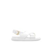 Voetbed leren sandalen Marni , White , Dames