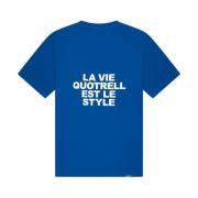 Blauw/Wit Heren T-Shirt Quotrell , Blue , Heren