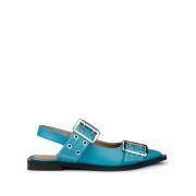 Flat Sandals Ganni , Blue , Dames