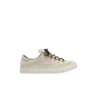 Ecru Lage Sneakers met Metalen Hardware Diemme , Beige , Heren