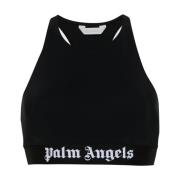 Mouwloze Logo Top Palm Angels , Black , Dames
