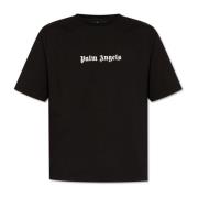 T-shirt met logo Palm Angels , Black , Heren