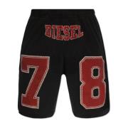 P-Tain-Short shorts met logo Diesel , Black , Heren