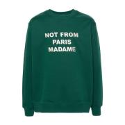 Bosgroene Slogan Sweatshirt Drole de Monsieur , Green , Heren