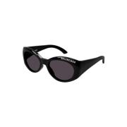 Zwarte Frame Grijze Lens Zonnebril Balenciaga , Black , Dames