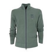 Groene Katoenen Full Zip Sweater Ma1393 Aeronautica Militare , Green ,...