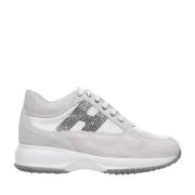 Witte Sneakers voor Dames met Rhinestone H-Detail Hogan , White , Dame...