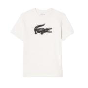 Wit 3D Logo T-shirt Lacoste , White , Heren