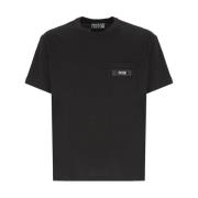 Zwarte Katoenen T-shirt voor Mannen Versace Jeans Couture , Black , He...