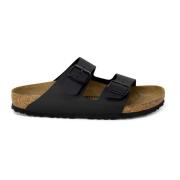 Leren Heren Sliders Birkenstock , Black , Heren