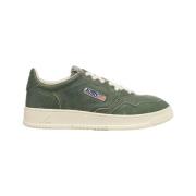 Vintage Groene Leren Sneakers Autry , Green , Heren