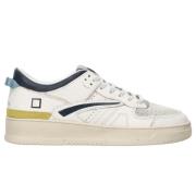 Leren Wit Blauwe Sneakers D.a.t.e. , Multicolor , Heren
