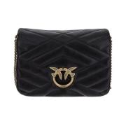 Leren Love Click Tas Pinko , Black , Dames