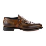 Leren Business Schoenen met Franjes Santoni , Brown , Heren