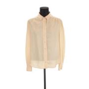 Pre-owned Silk tops Yves Saint Laurent Vintage , Beige , Dames