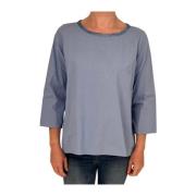 Blauwe Katoenen Resort Top Forte Forte , Blue , Dames