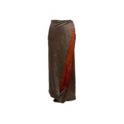 Pre-owned Silk bottoms Dries van Noten Pre-owned , Brown , Dames