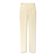 Wijde plooi-voorkant broek Jil Sander , Beige , Dames