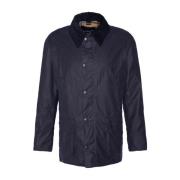 Ashby Blauwe Gewaxte Jas Barbour , Blue , Heren