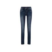 Midstone Used Denim Jeans Red Button , Blue , Dames
