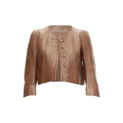 Pre-owned Leather outerwear Chloé Pre-owned , Brown , Dames