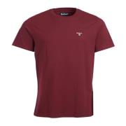 Katoenen Sports T-Shirt Barbour , Red , Heren