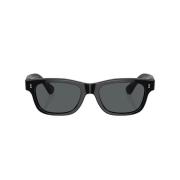 Rosson Sun Rechthoekige Zonnebril Oliver Peoples , Black , Unisex