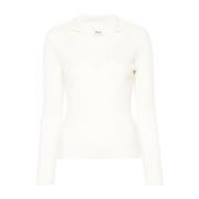 V-neck Knitwear Allude , White , Dames