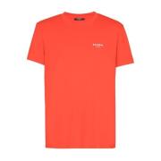 Oranje Logo Crew Neck T-shirts en Polos Balmain , Red , Heren